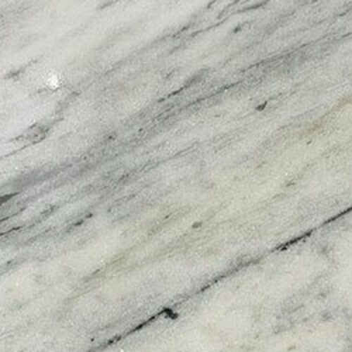 Sky White dolomite slab close-up, white stone with fine grey veining