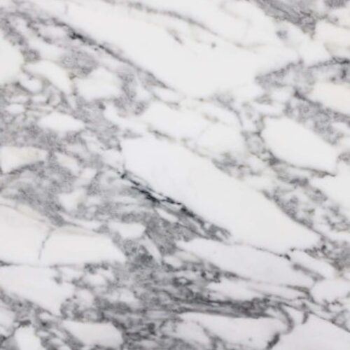 Calacatta Belgia marble slab close-up, white stone with dense grey veining