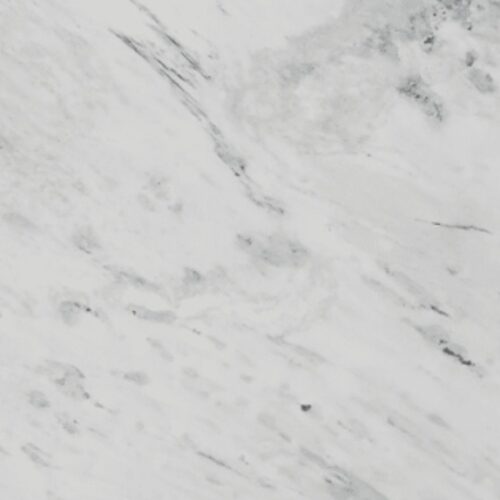 Shadow Storm marble slab close-up, white stone with soft grey veining