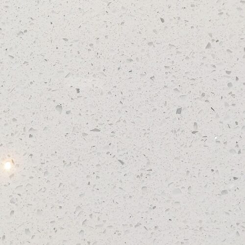 Sparkling White quartz slab close-up, white stone with fine sparkling flecks